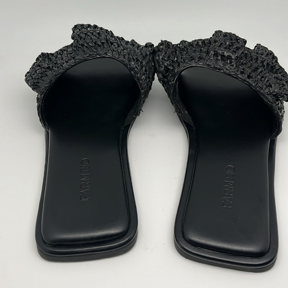 Farm Rio Ruffle Black Crochet Casual Slide Sandals Size 7 - NEW - Picture 6 of 11